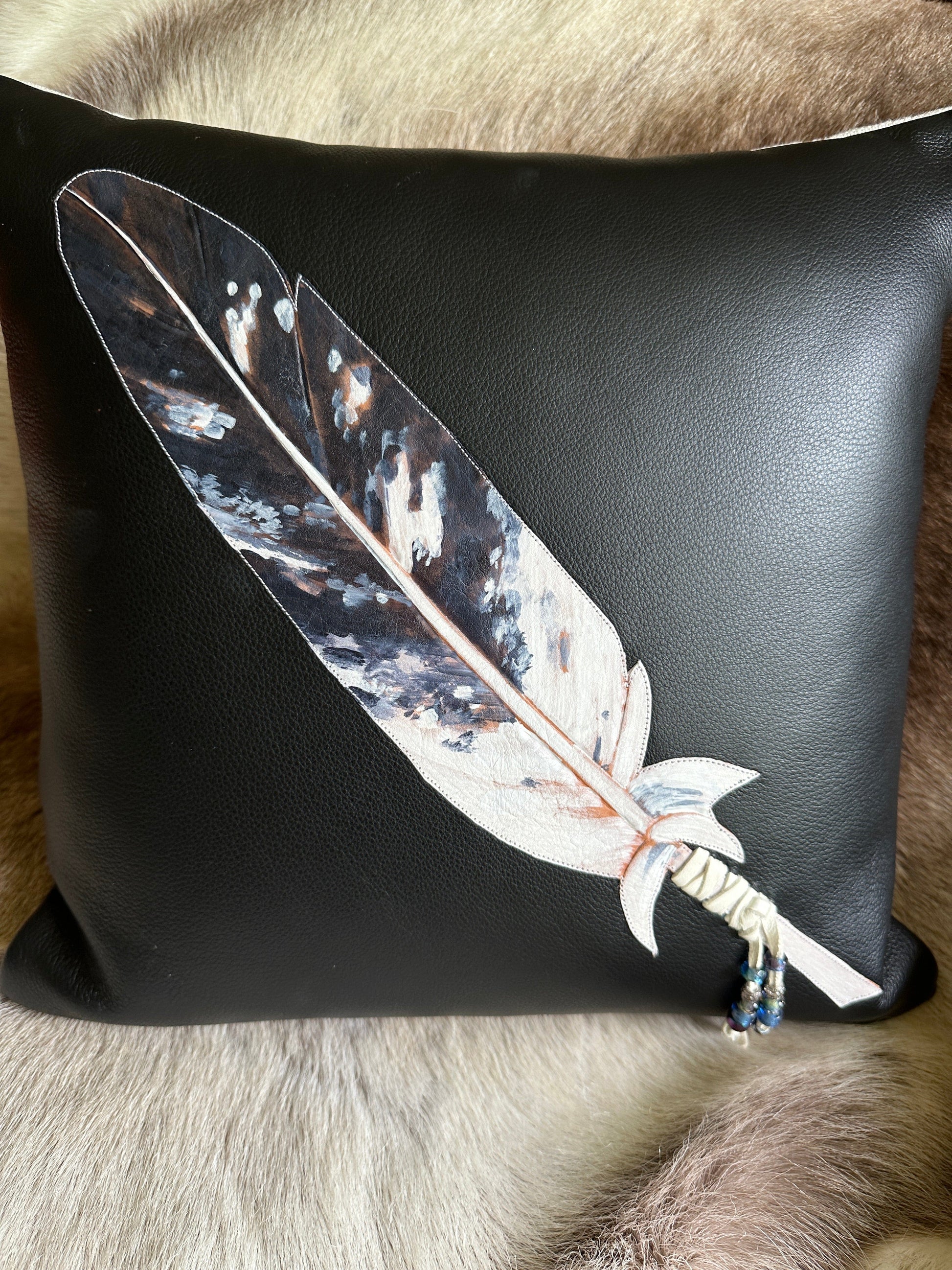 Bridger Leather Eagle Pillow