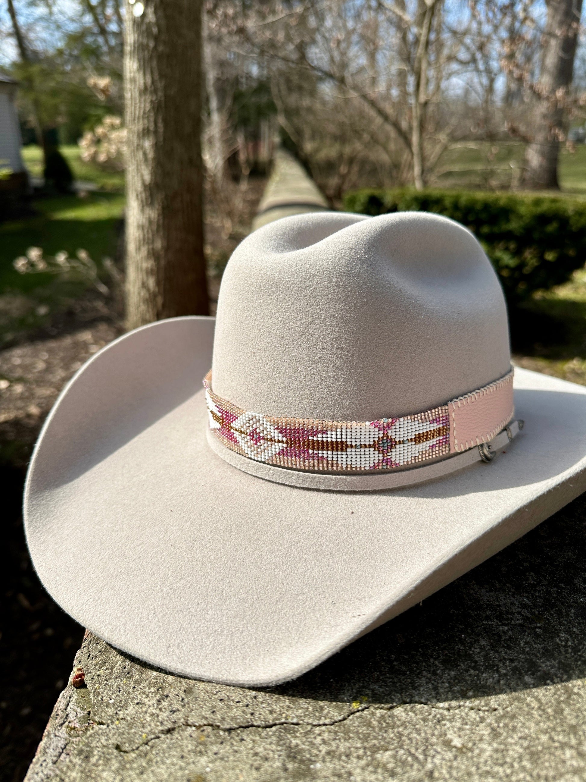 Bridger Leather Pretty In Pink Hatband