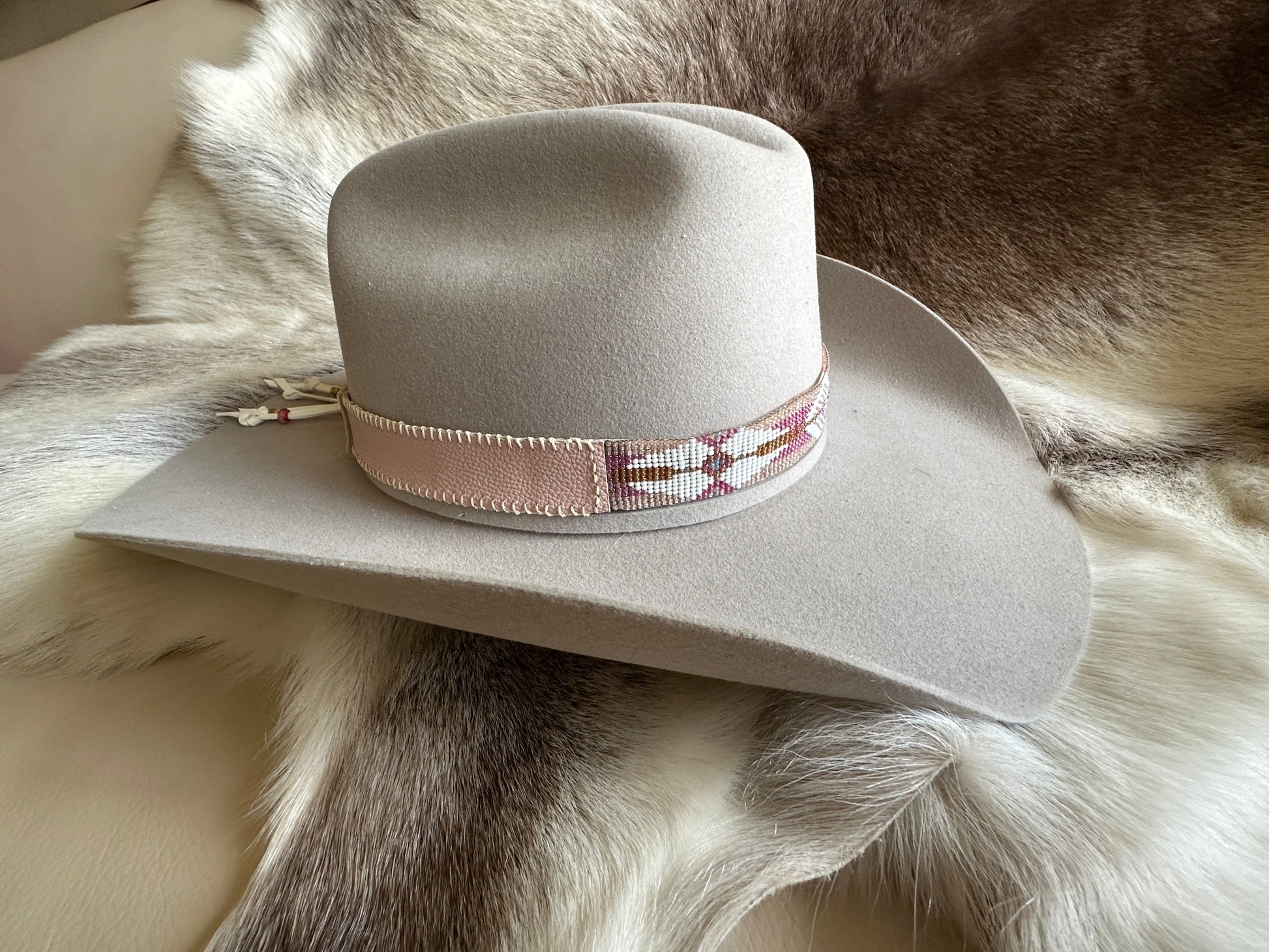 Bridger Leather Pretty In Pink Hatband