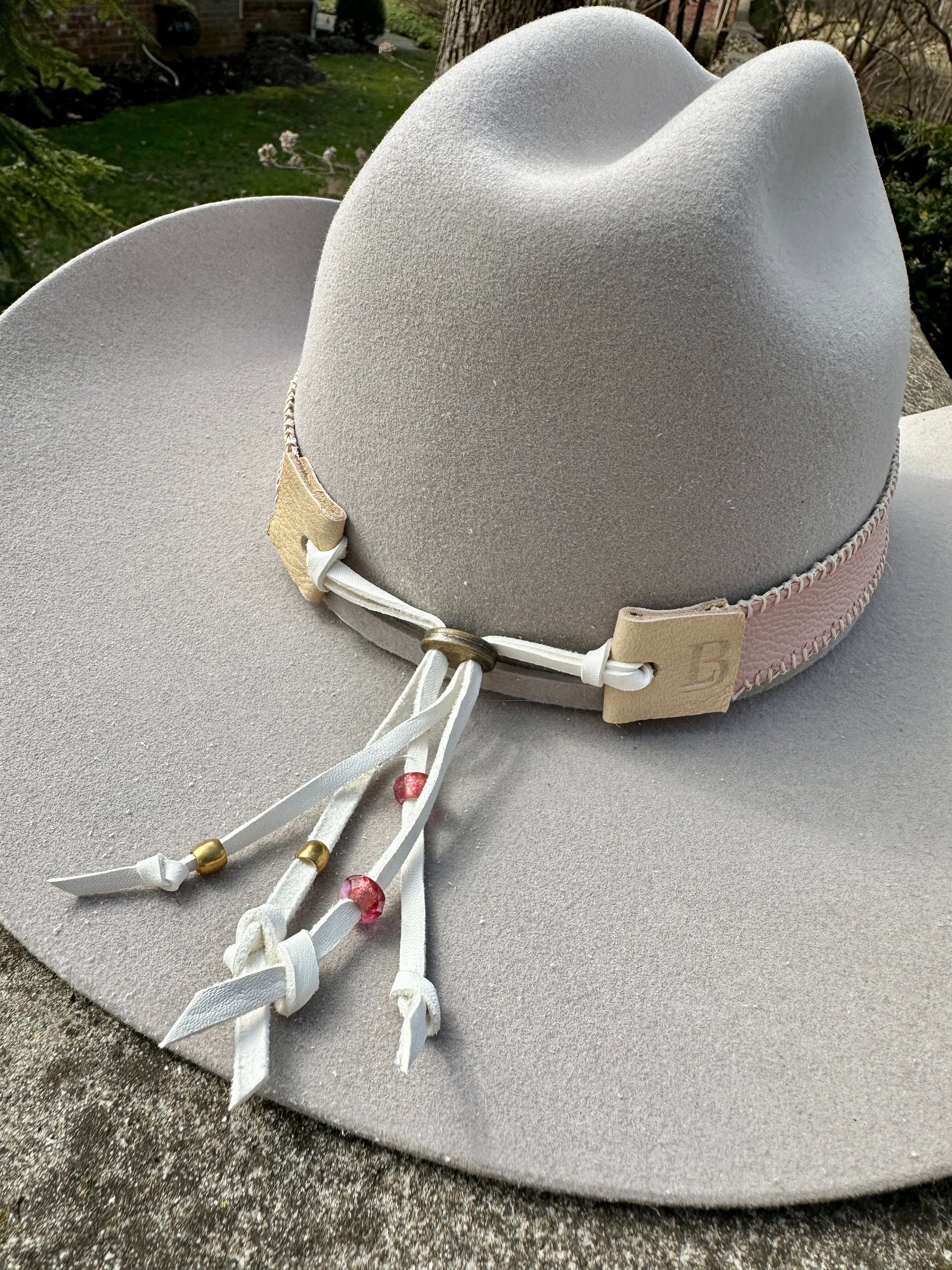 Bridger Leather Pretty In Pink Hatband