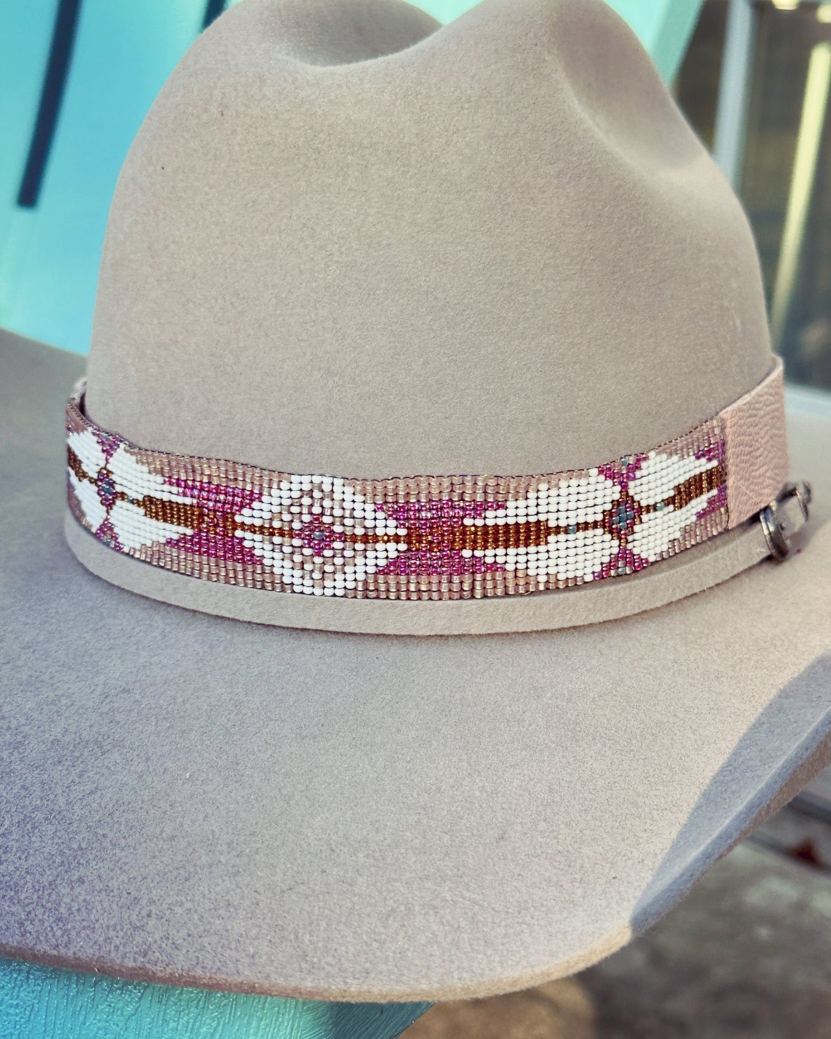 Bridger Leather Pretty In Pink Hatband