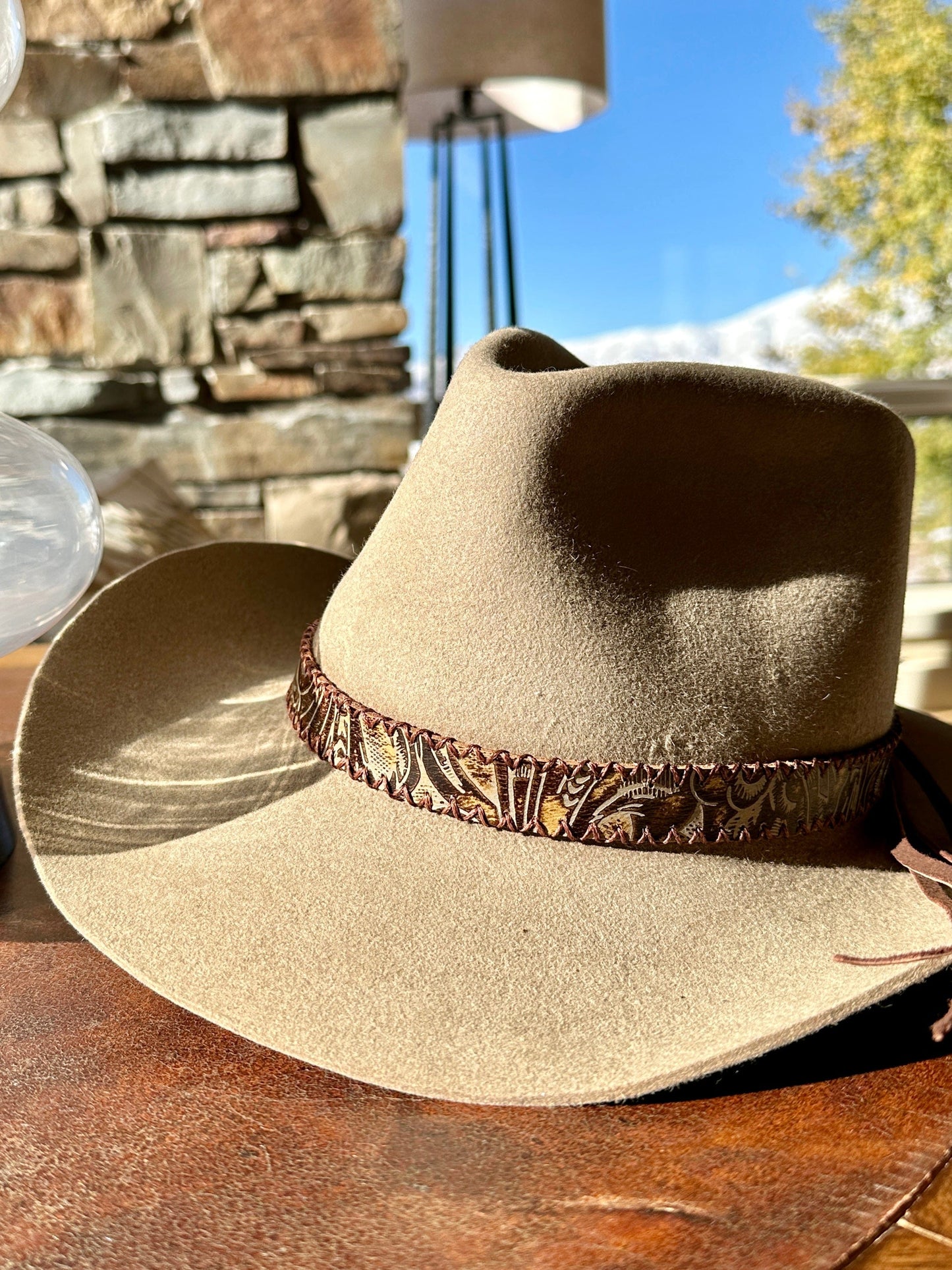 Bridger Leather Western Embossed Leather Hatband