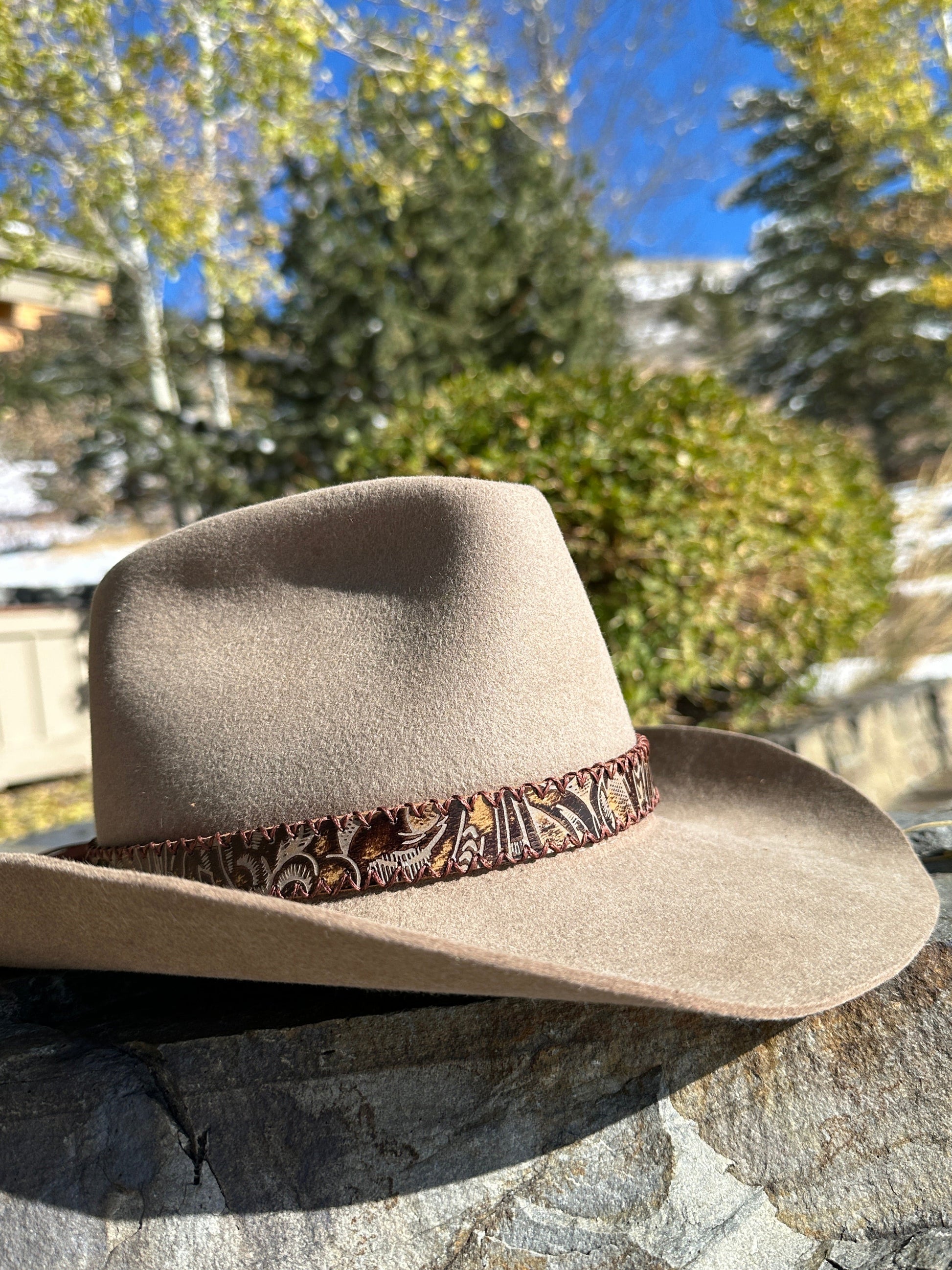 Bridger Leather Western Embossed Leather Hatband