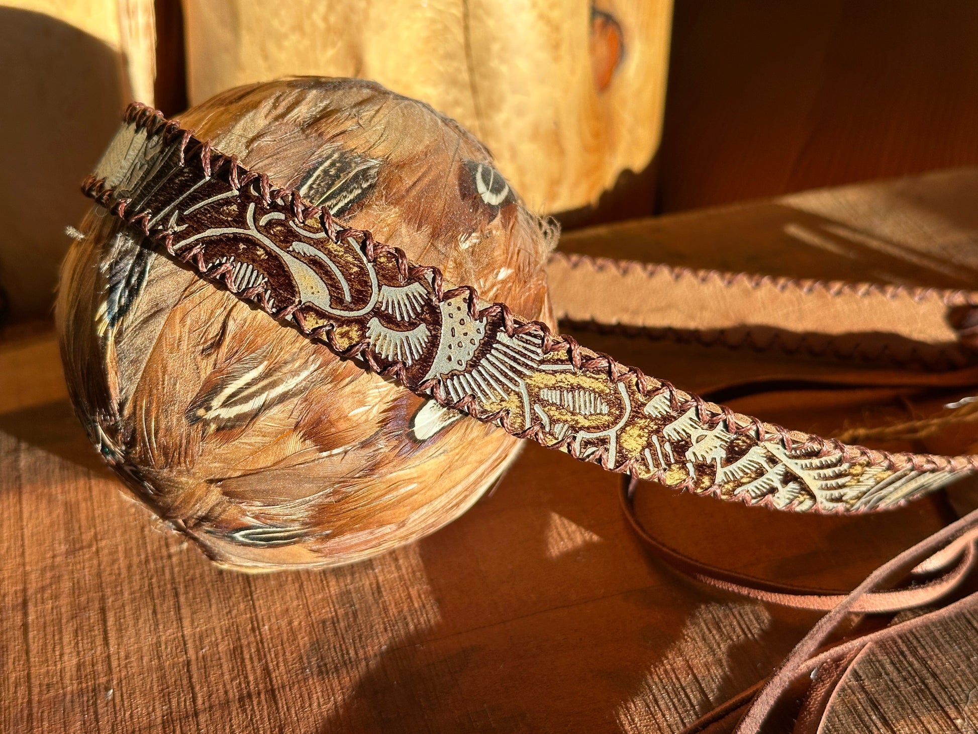 Bridger Leather Western Embossed Leather Hatband